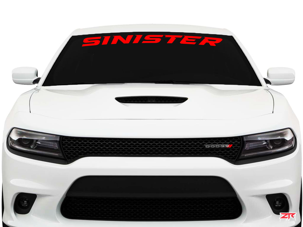 Dodge Charger SINISTER Windshield Vinyl Decal