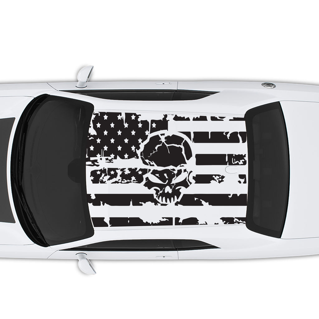 2006-2023 Dodge Charger American USA Flag With Skull Decal