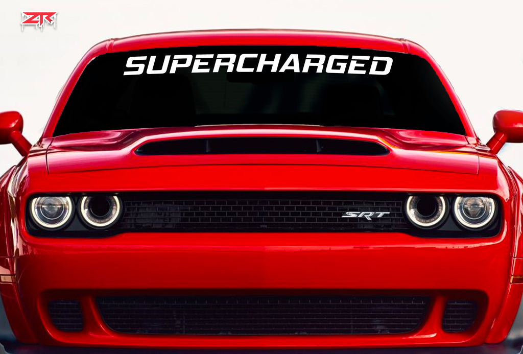 Dodge Challenger Bold Supercharged Windshield Vinyl Decal