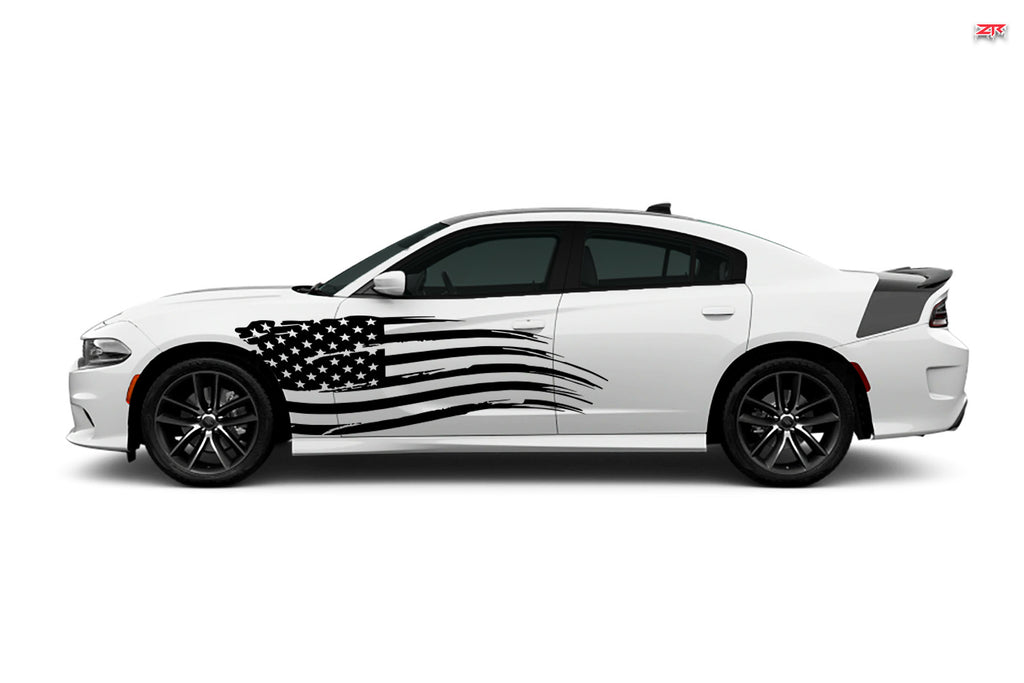 Dodge Charger Extra Large American USA Distressed Body Decals